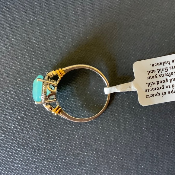 Sterling Silver Genuine Gemstone Aqua Chalcedony Ring Size-8 - Picture 4 of 16